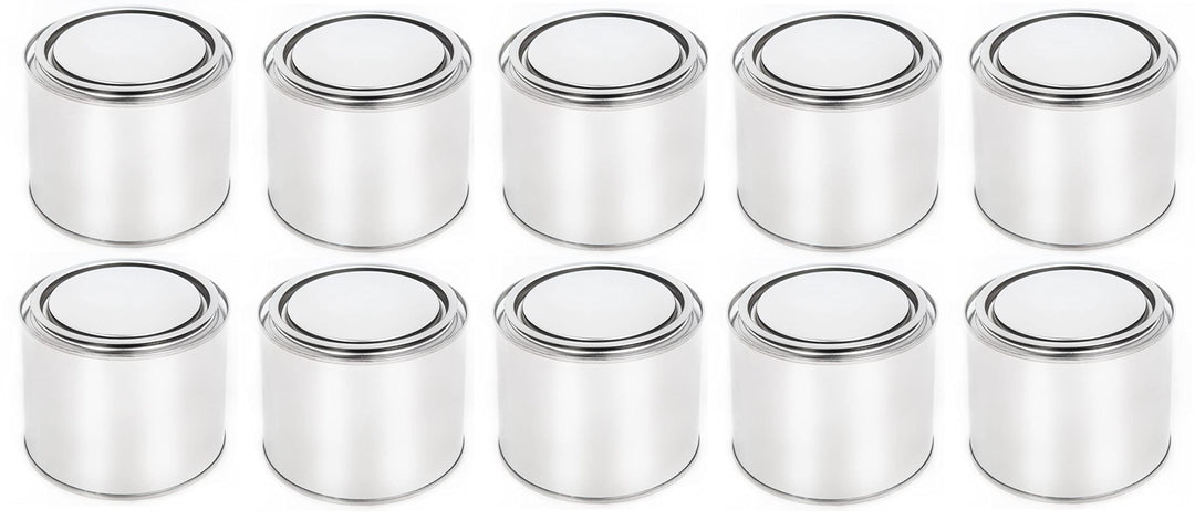 BenBow Weissblechdose 10x 500 ml mit Eindrückdeckel - luftdicht, undurchsichtig, leer, rund - Aufbew