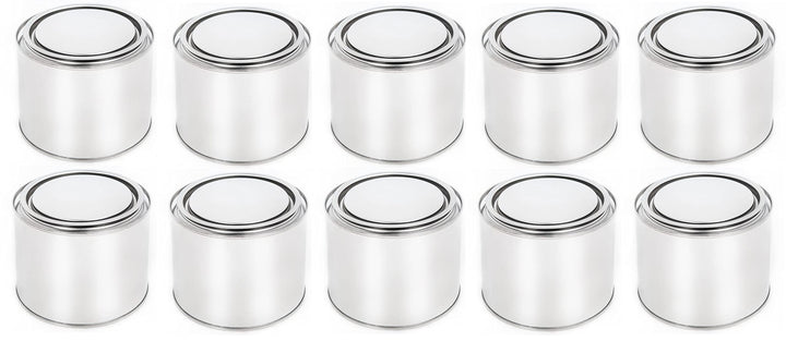 BenBow Weissblechdose 10x 500 ml mit Eindrückdeckel - luftdicht, undurchsichtig, leer, rund - Aufbew