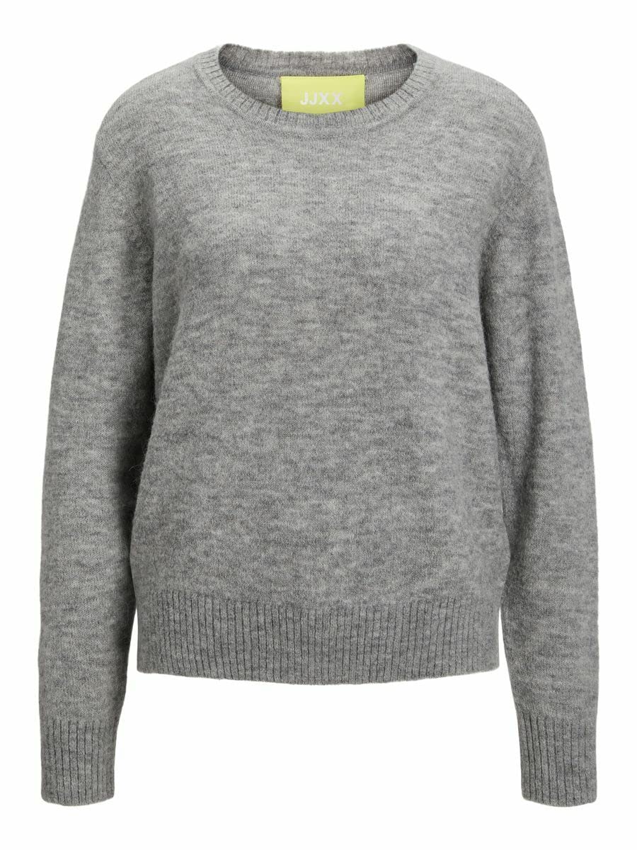 JJXX Damen Jxsilje Ls Upgrade Crew Neck Knit Noos Pullover S Grey Melange, S Grey Melange