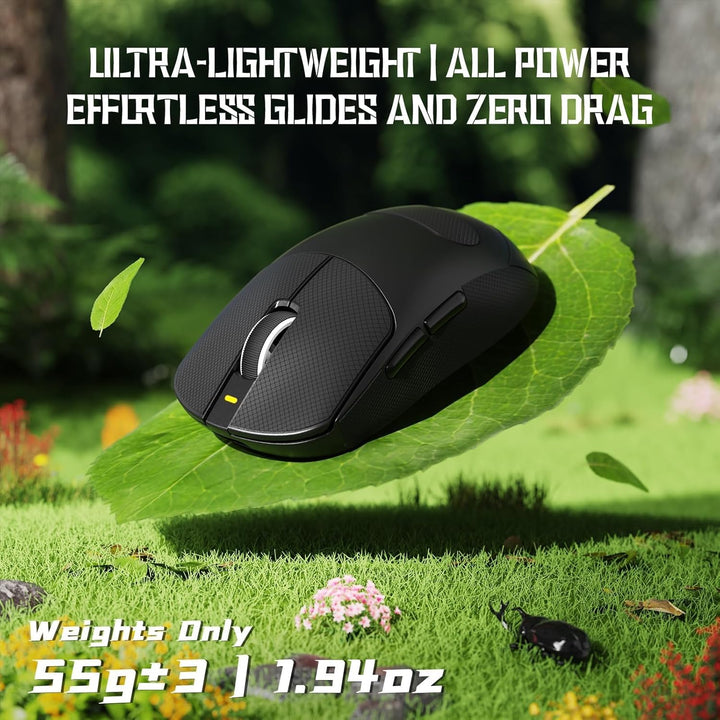 ATTACK SHARK X8SE Kabellose Gaming-Maus, 55g Ultraleicht, PAW3311 Sensor, BK52820 Chip, 25.000 DPI,