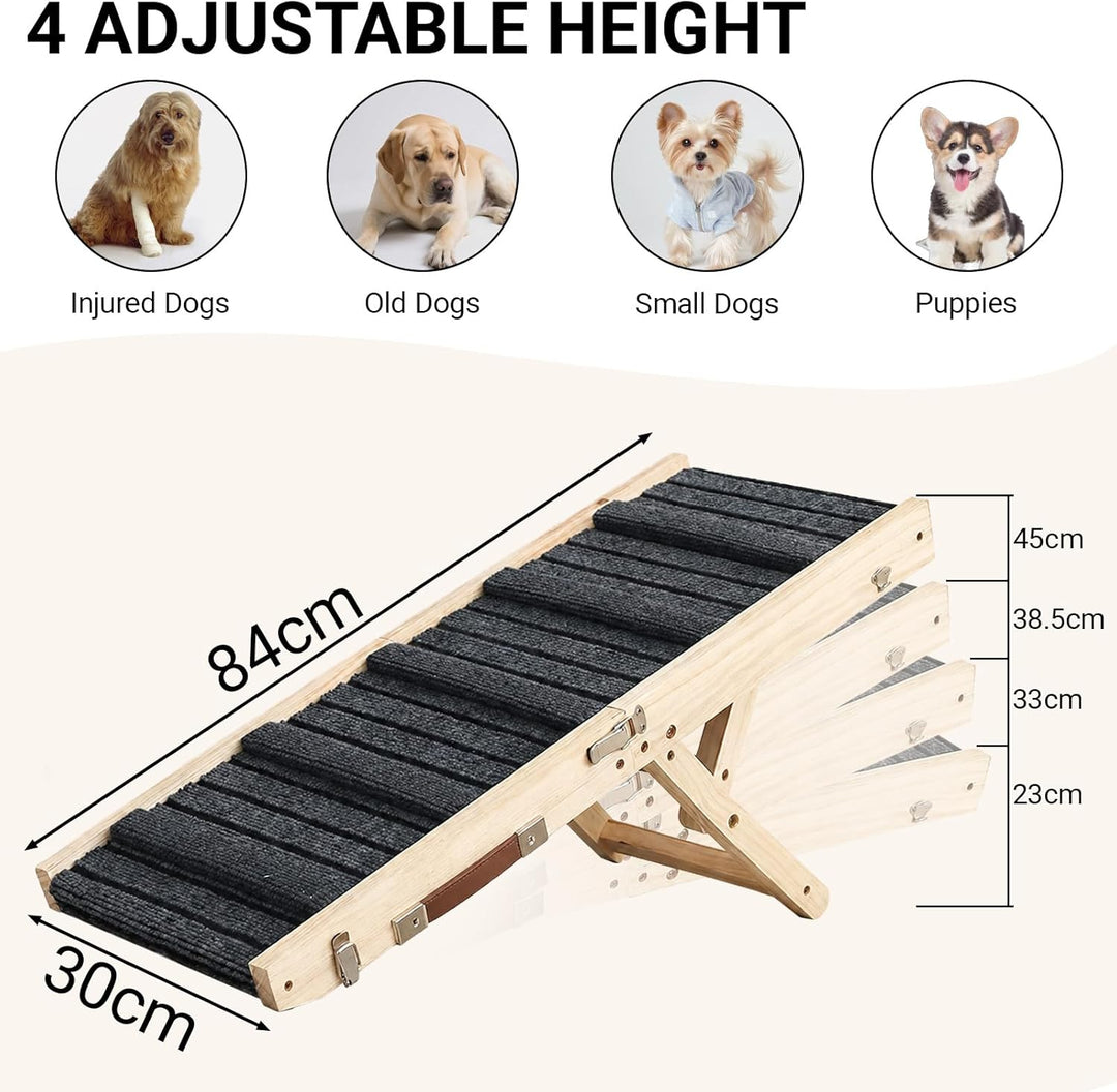 Hundetreppe für Kleine Hunde, Treppe für Hunde rutschfest, Verstellbar Hundetreppe Bett Extrabreite