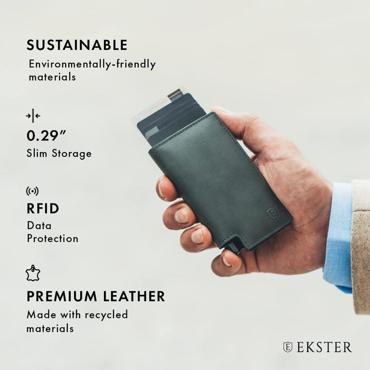 Ekster Parlament - Slim Leather Wallet - RFID Blocking - Quick Card Access Wacholdergrün, Wacholderg