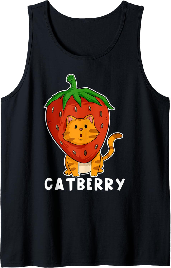 Lustige Catberry Erdbeere Beere Katze Frucht Kätzchen Pfote Tank Top