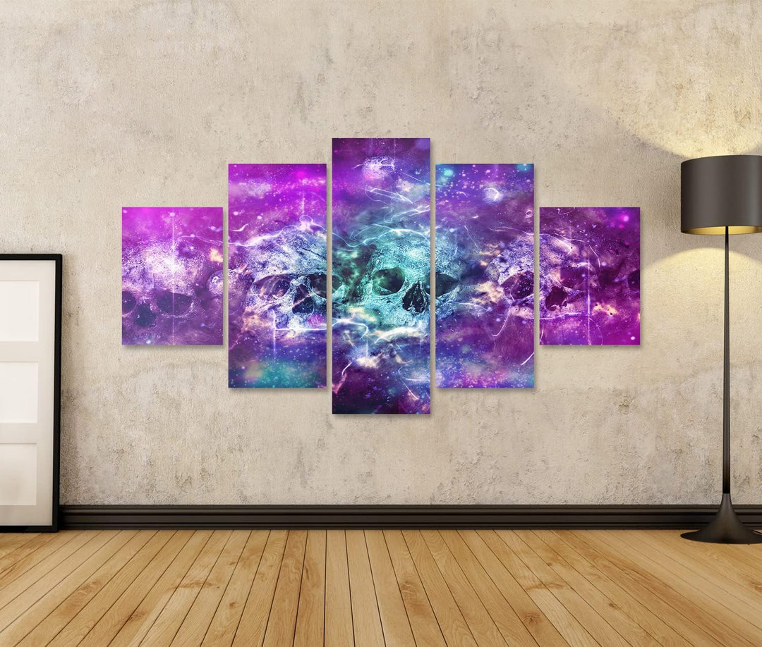 islandburner Bild auf Leinwand Totenkopf Skull Schädel Vor Rauchigem Hintergrund Bilder Wandbilder P