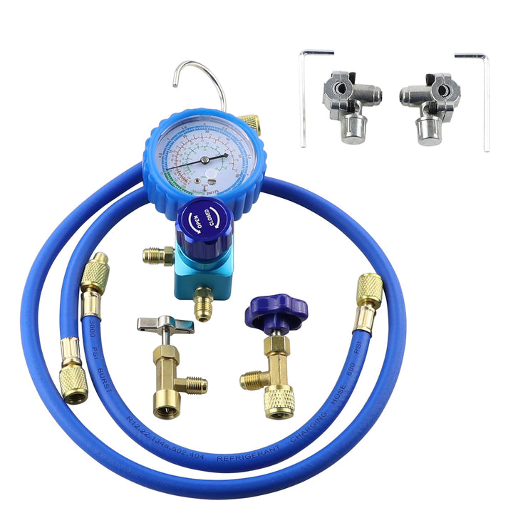 R290 und R600A Ladekrümmerschlauch und Einzel-Messgerät-Set mit 1,27 cm ACME Can Tap und BPV31 Bulle