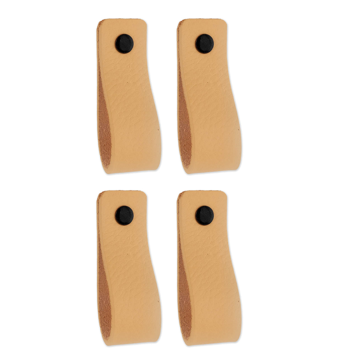 Brute Strength - Ledergriffe für Möbel - Natur - 4 Stück - 16,5 x 2,5 cm - Schrankgriff, Türgriff fü