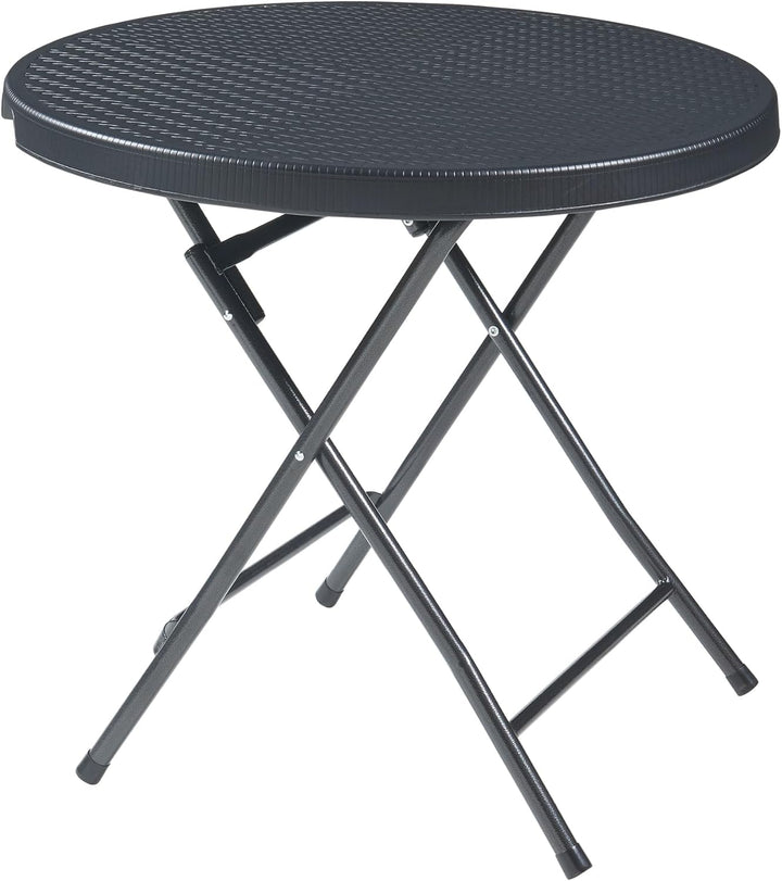 [en.casa] Klapptisch Mark Gartentisch Campingtisch klappbar 80 x 74 cm rund Picknicktisch Outdoor Ra