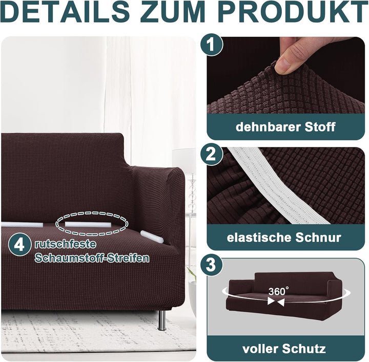 BellaHills Wasserdicht Sofabezug Übergrösse 2 Sitzer (172-190cm), Stretch Sofa Cover, Elastischer So