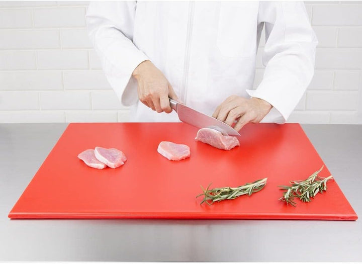 Hygiplas High Density Schneidebrett - gross, rote Farbcodierung - Vorbereitung von rohen Fleischprod