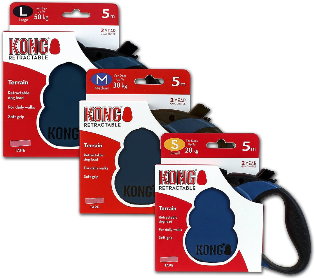 Kong Terrain Hundeleine, einziehbar Terrain mittel blau, Terrain mittel blau