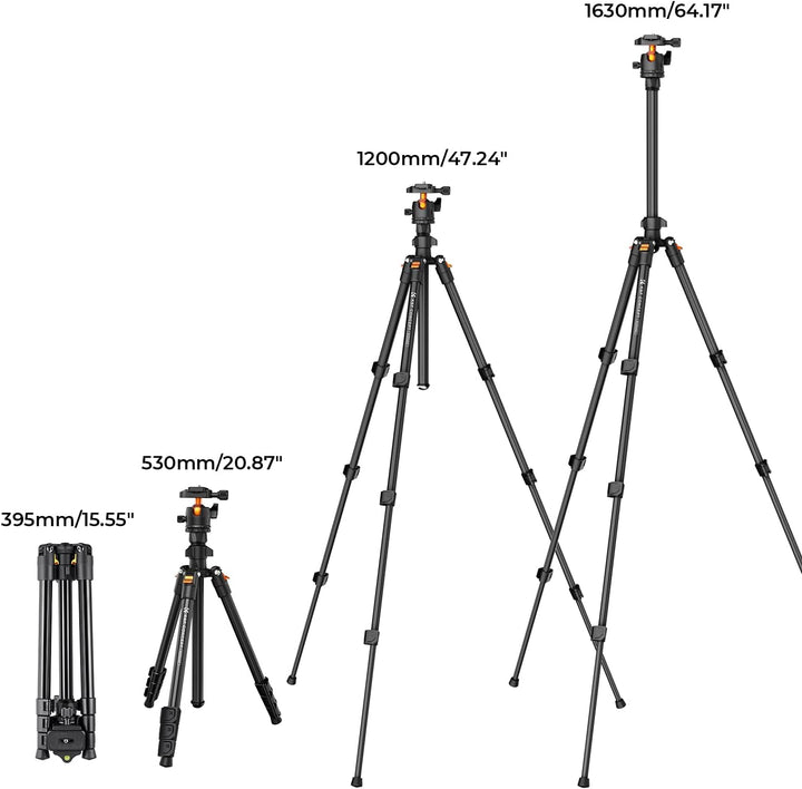 K&F Concept K234A0 Handy Stativ,163cm Kamera Stativ, Tripod für unterwegs (BI234M), Stativ für Smart