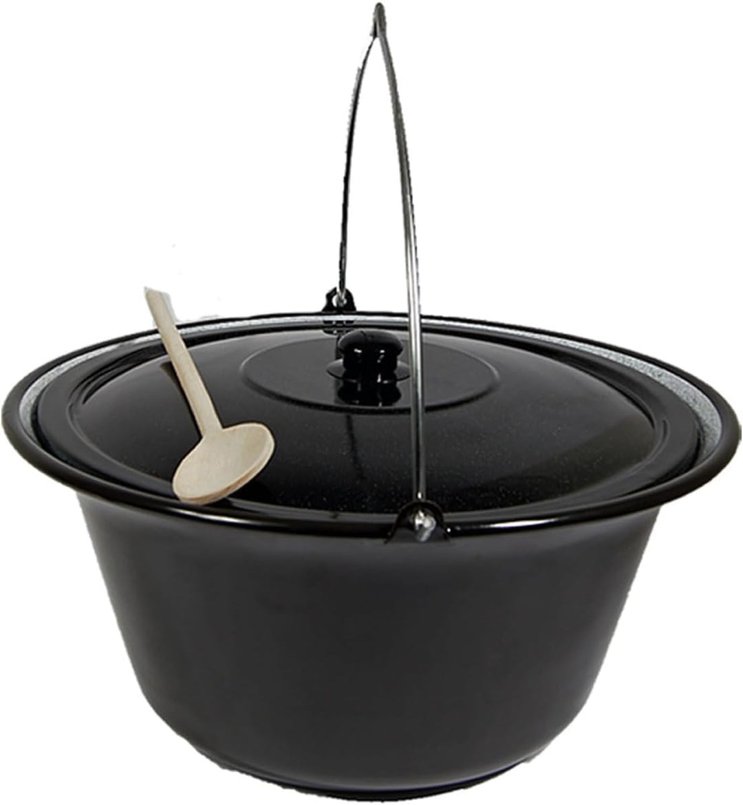 troph-e-shop Set Gulaschkessel Gulaschtopf 22 Liter Emaille + Deckel + Gratis Kochlöffel