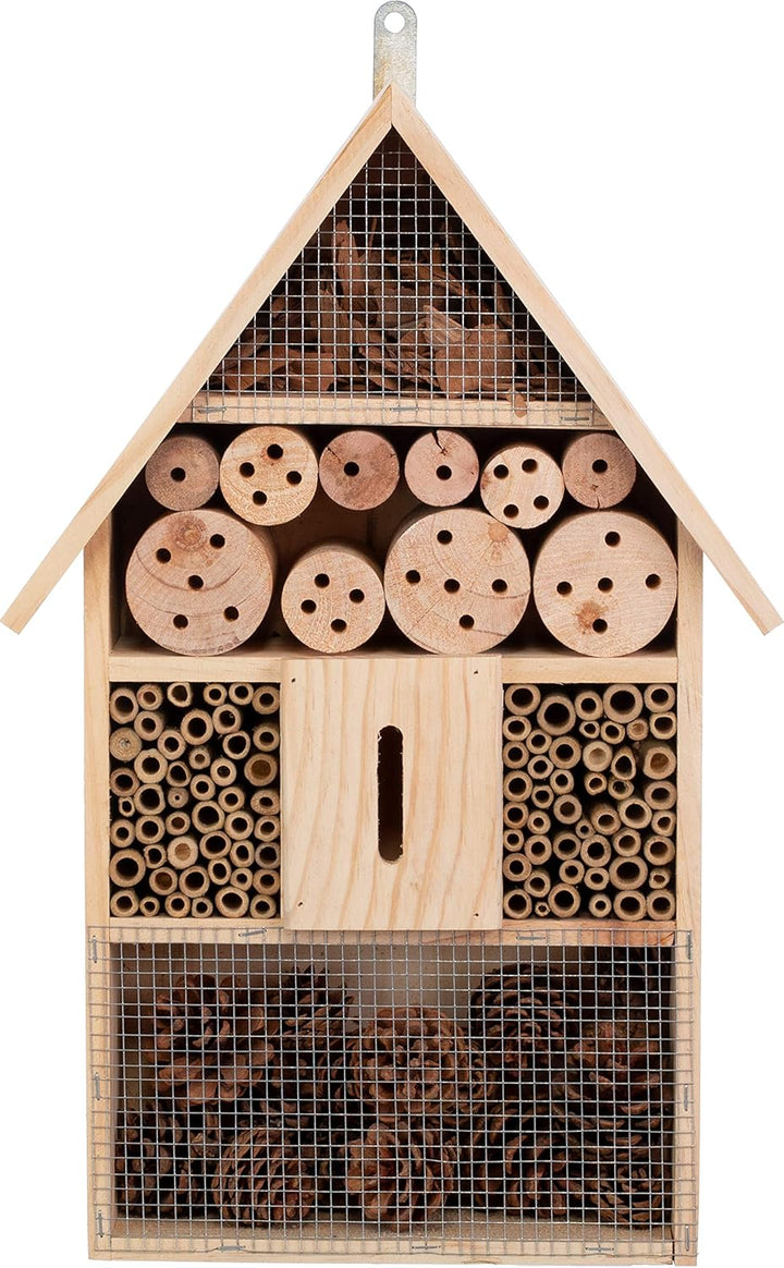 Brandsseller Insektenhotel XXL Natur Nistkasten Insektenhaus aus Holz für Fluginsekten - Bienen,Schm