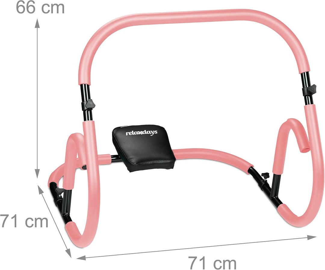 Relaxdays Bauchtrainer AB Roller, Bauchmuskeltrainer, faltbar, HxBxT: 66 x 70 x 70 cm, Sixpack Fitne