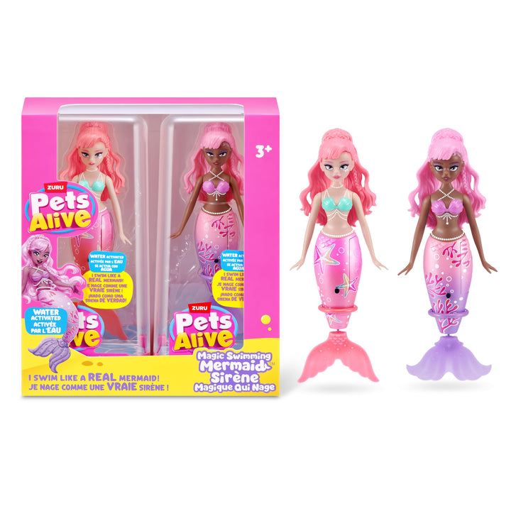 Pets Alive-Water Activated-Series 1-Swimming Mermaid(Sea Star) + (Coral) - 2 pk Rosa, Rosa