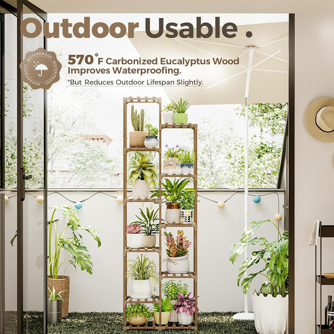 Bamworld Pflanzenregal Outdoor Indoor Blumenständer Hoch Pflanzentreppe Blumenständer für Draussen P
