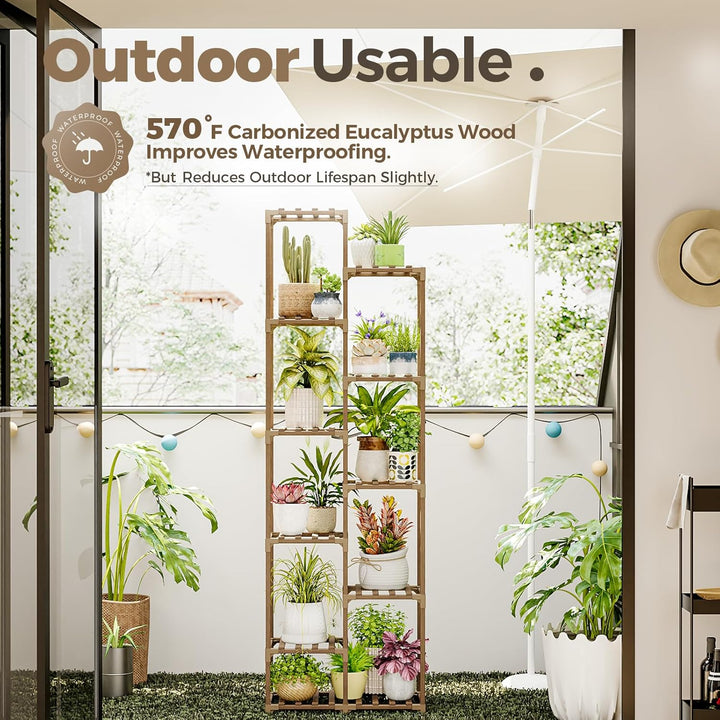Bamworld Pflanzenregal Outdoor Indoor Blumenständer Hoch Pflanzentreppe Blumenständer für Draussen P