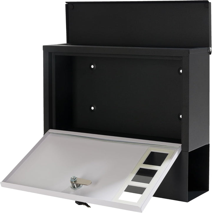 Arebos moderner Design Briefkasten | Wandbriefkasten | Postkasten | inkl. Zeitungsfach | wetterfest