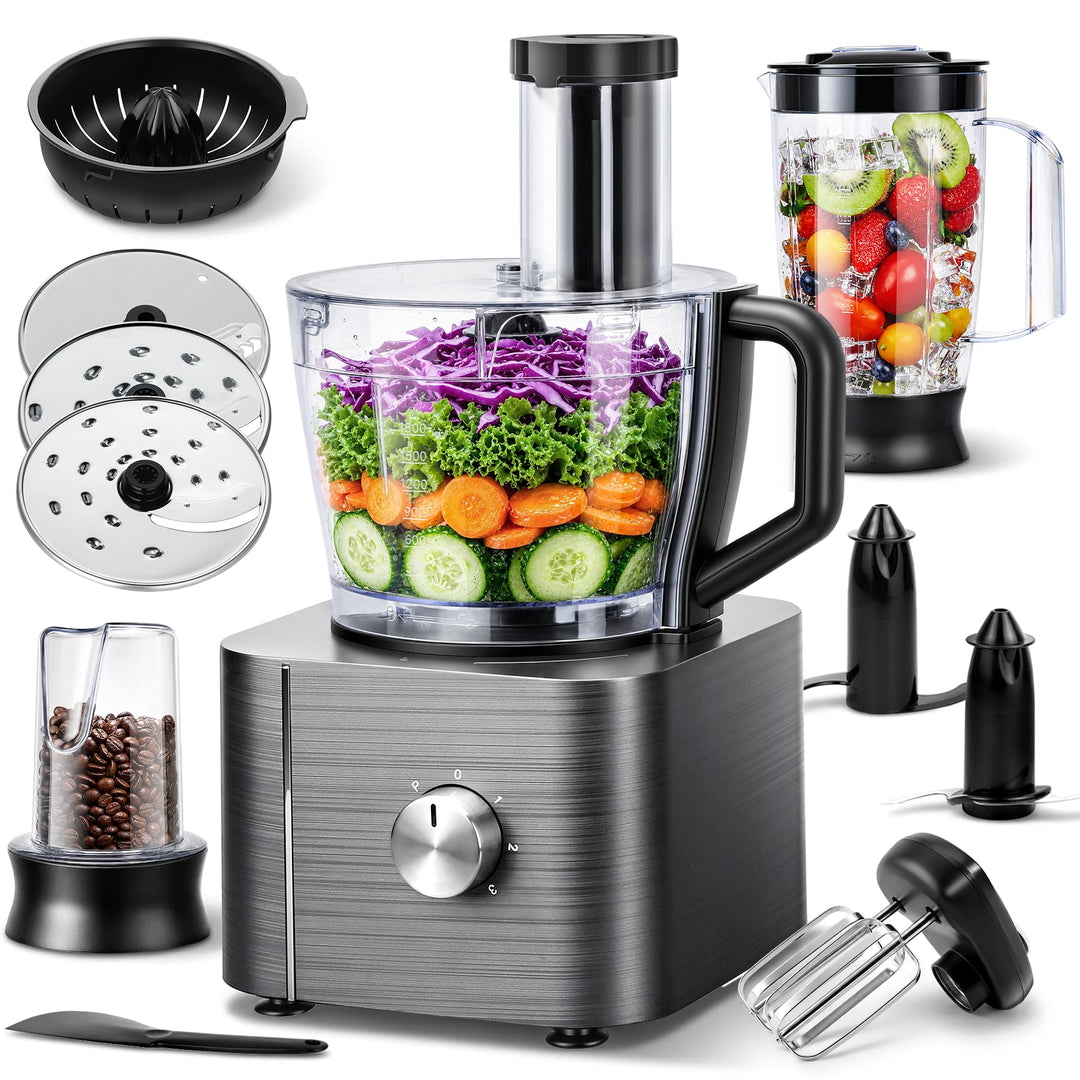 TopStrong Küchenmaschine 1100W,Küchenmaschine Multifunktions,11 Funktionen Food Chopper Prozessor,3,