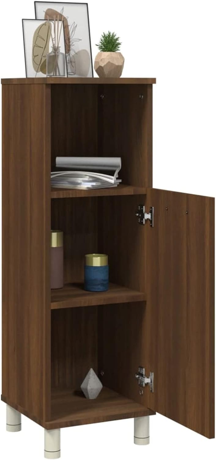 Tidyard Badezimmerschrank Badschrank Aufbewahrungsschrank Mit 3 Fächern und 1 Tür Unterstellschrank