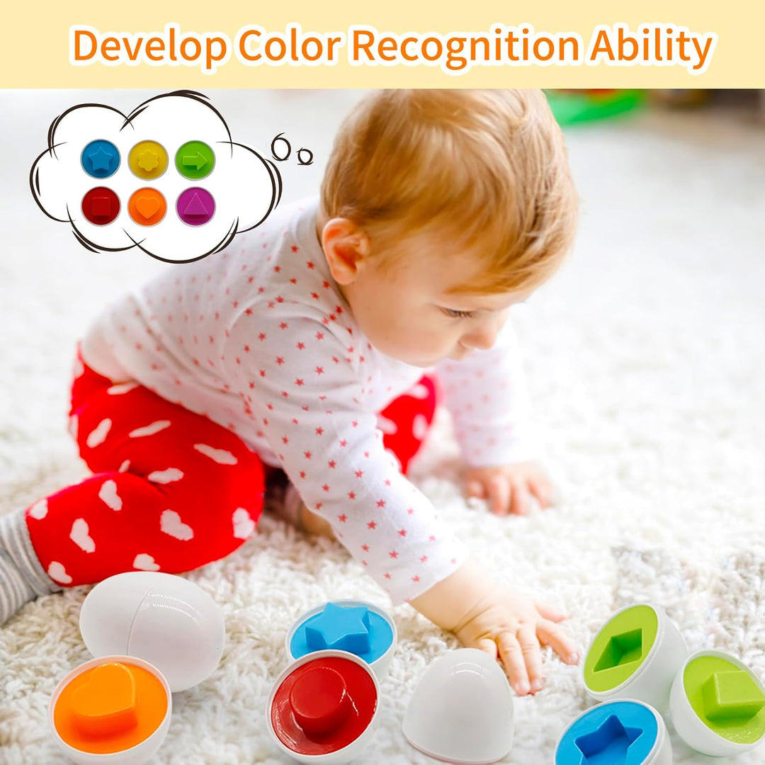 Montessori Spielzeug Passende Eier Farbe &amp; Form Erkennung Sorter Skills Spielzeug für Kleinkinder, 1