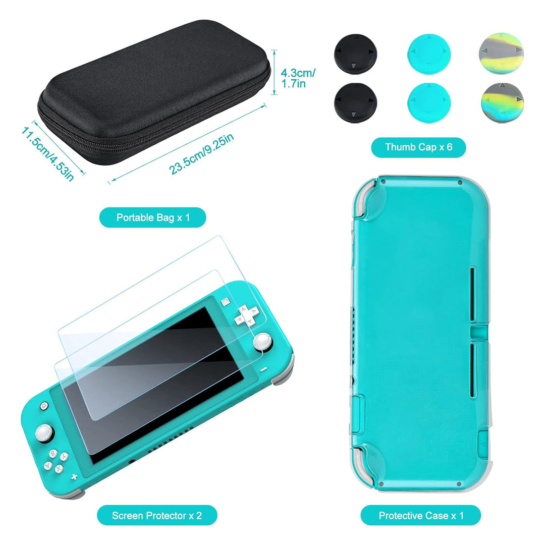 innoAura Switch Lite Tasche, Harte Tragetasche Hülle mit Speicherplatz für 8 Spiele, Transparenter T