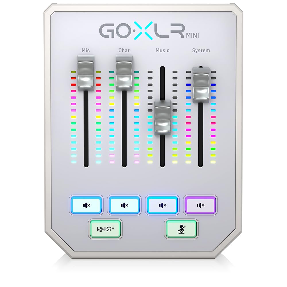 TC Helicon GoXLR MINI-WH Online-Broadcast-Mixer mit USB/Audio-Schnittstelle und Midas-Vorverstärker