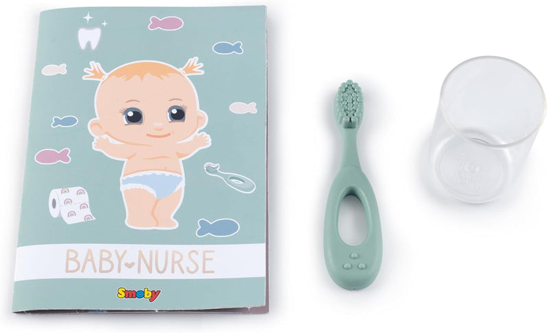 Smoby - Baby Nurse Badezimmer - Für Puppen bis 42 cm - Körperhygiene kennenlernen - mit Waschbecken