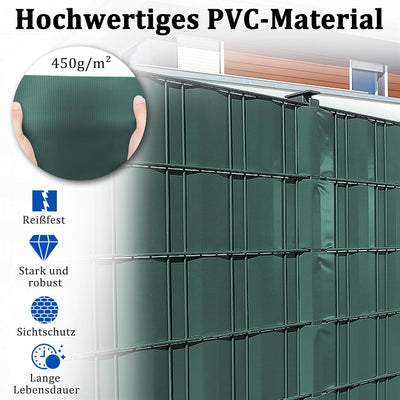 UISEBRT PVC Sichtschutzstreifen für Doppelstabmatten, 35 m x 19 cm Doppelstabmattenzaun, Blickdichte