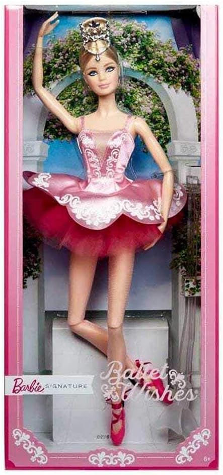 Barbie GHT41 - Barbie Signature Ballet Wishes Puppe, ca. 30 cm gross, mit Tutu, Spitzenschuhen und D