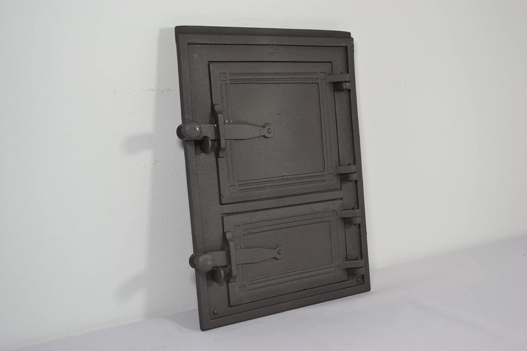 SEZAM Backofentür aus Gusseisen mit 2 Türen - mit Türriegel, Brotofentür - Steinofentür - Pizzaofent