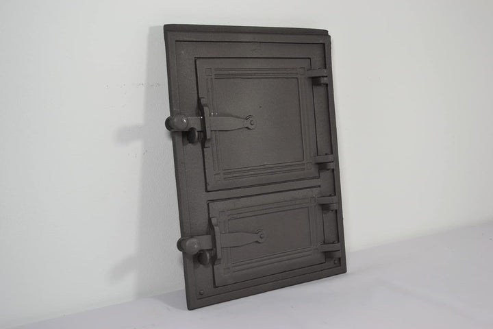 SEZAM Backofentür aus Gusseisen mit 2 Türen - mit Türriegel, Brotofentür - Steinofentür - Pizzaofent