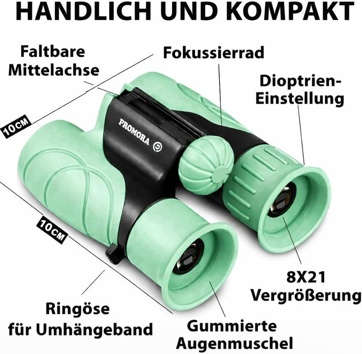 Fernglas für Kinder - Optimales Geschenk für Jungen und Mädchen - Starke Vergrösserung 8X21 – Umfang