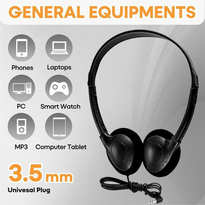 20 Pack Kabelgebundene Kopfhörer für Klassenzimmer, On-Ear Kopfhörer, Klarer Klang, Stereo Headset 3