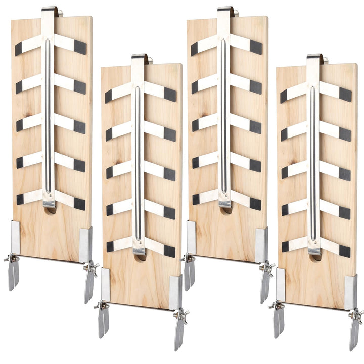 Flammlachsbrett 2er-Set mit Erdspiess, 5-Fach neigbar, 56×21×5,5 cm Zedernholzplatten 2, Zedernholzp
