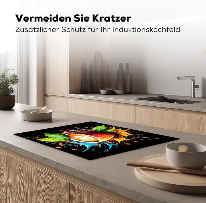 Herdabdeckplatte 70x52 cm Einteilig Herdabdeckung Abdeckplatte für Ceranfeld Abdeckung Induktionskoc