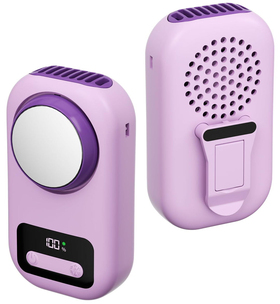 Morelax Tragbarer Mini Ventilator Hand mit Eiskühlung &amp; Digitalanzeige, USB-C,5 Stufen Lila-taro, Li