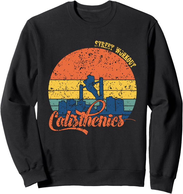 Retro Vintage Sun Silhouette Calisthenics Sweatshirt