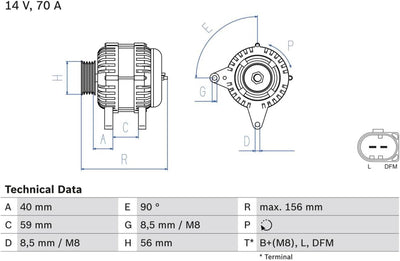 BOSCH 0986041510 Generator