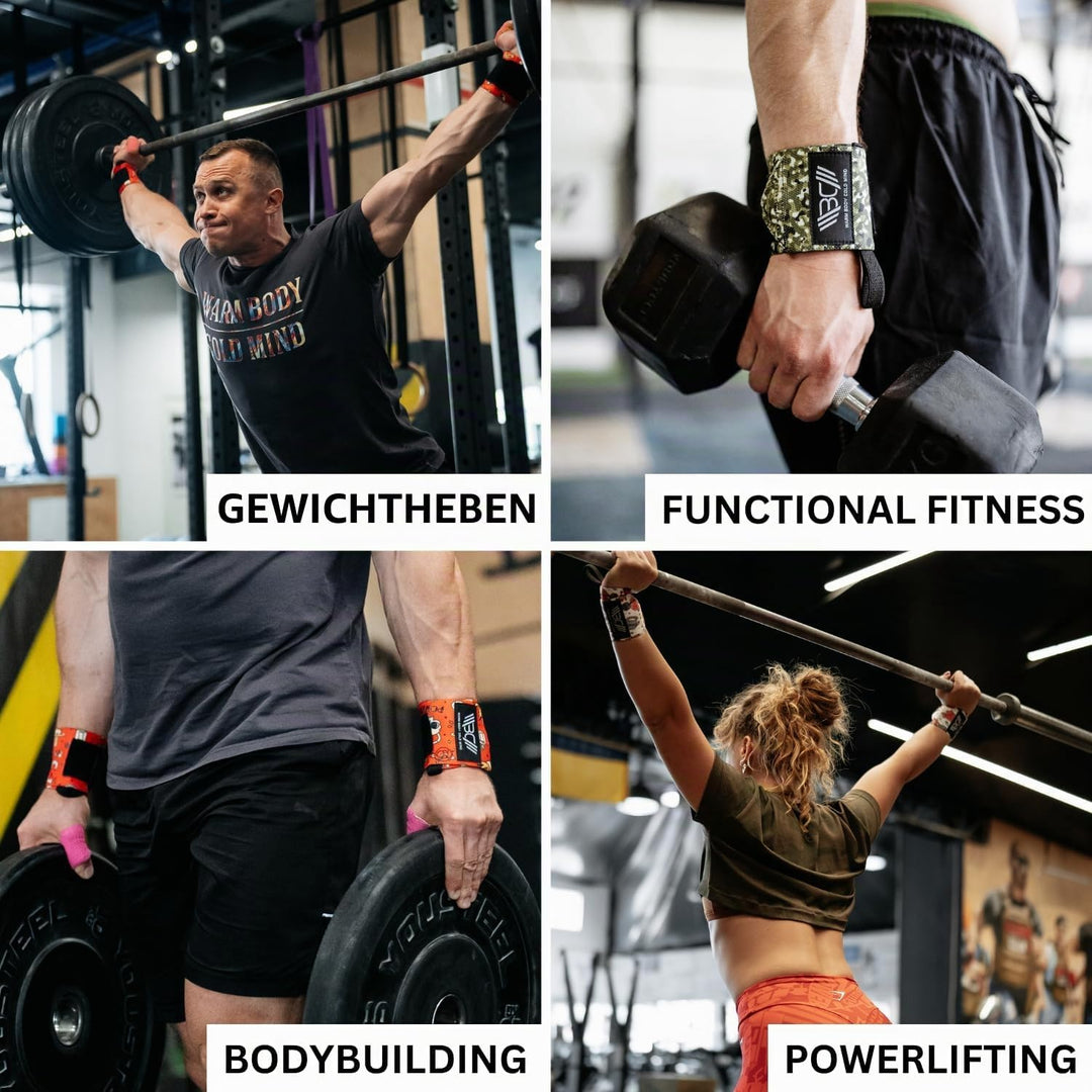 WARM BODY COLD MIND Wrist Wraps für Olympisches Gewichtheben, Handgelenkstütze für Fitness Weightlif
