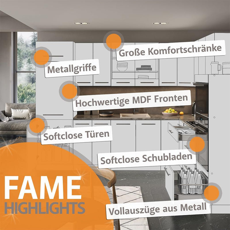 Vicco Hängeschrank Fame-Line, Goldkraft Eiche/Anthrazit, 60 cm Flach Goldkraft Eiche Hängeschrank (f