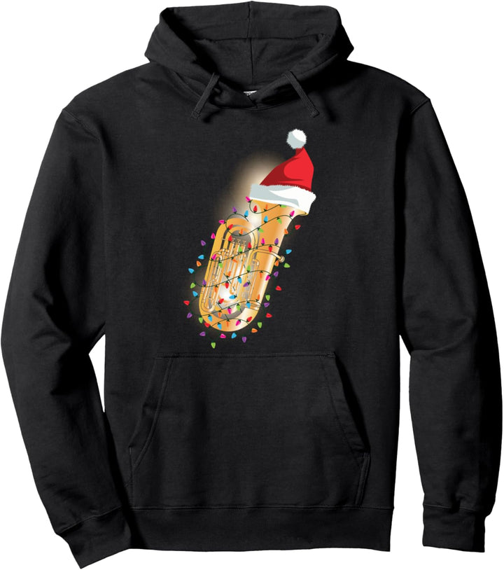 Tuba Christmas Gifts Funny Marching Band Baritone Holiday Pullover Hoodie