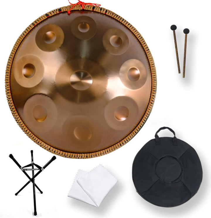 ENLLY Stahlzungentrommel Runde Steel Tongue Drum 22 Zoll 9 Tone D-Moll Zungentrommel Schlagzeug Inst