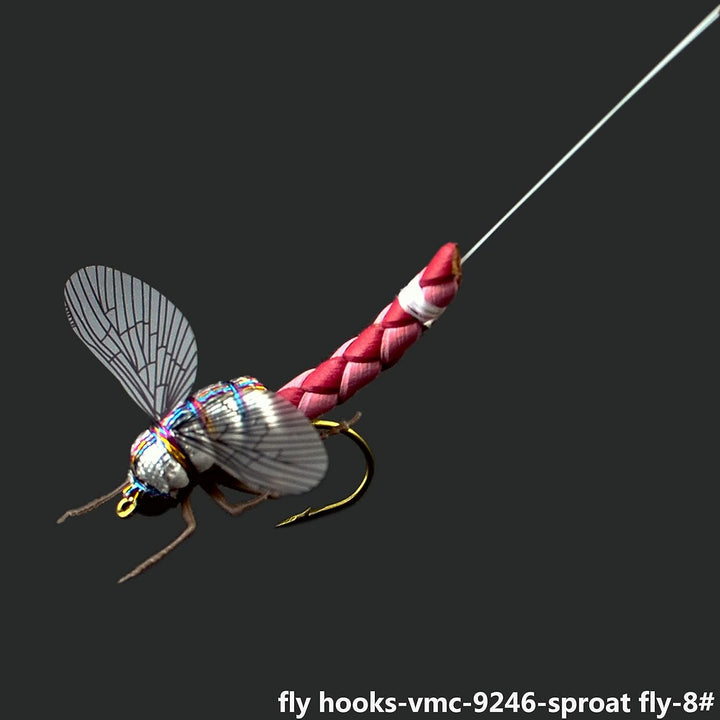 Fliegenfischen-Set mit Fliegenbox/Nymphen/Trockenfliegen, Nassfliegen/Luftschlangen/realistische Fli