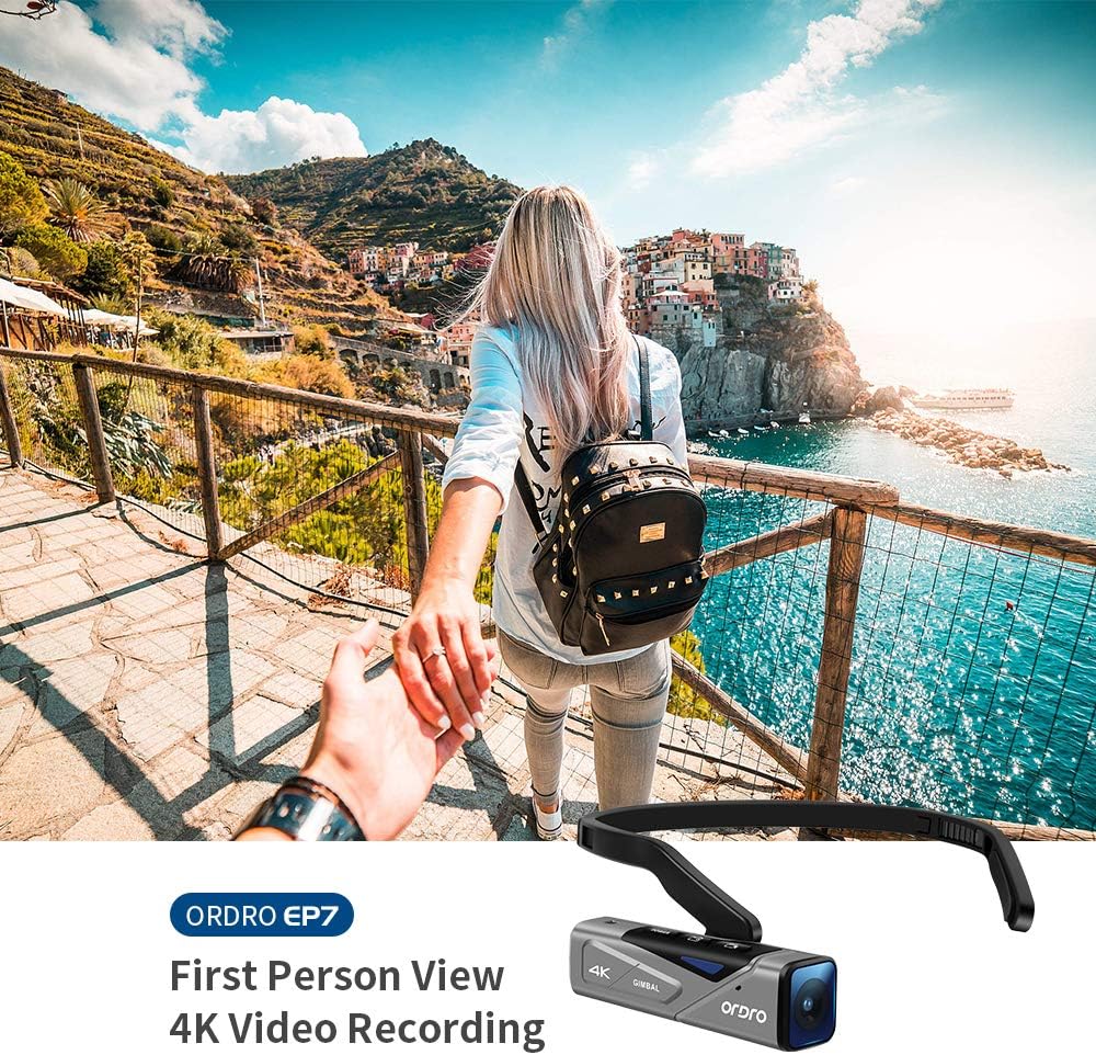 ORDRO 4K Camcorder Handsfree Videokamera EP7 Camcorder 4K 30fps UHD FPV Vlog Kamera mit Gimbal Stabi