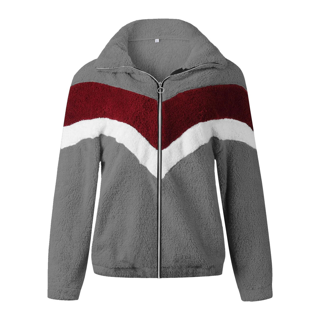 Ansenesna Teddy Fleecejacke Damen Ohne Kapuze Flauschig Winterjacke Damen Warm Fleece Wintermantel E