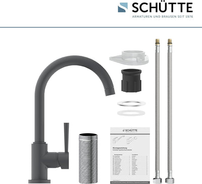 SCHÜTTE 79164 Küchenarmatur Cornwall, 360 Grad schwenkbarer Wasserhahn Küche, Mischbatterie für die