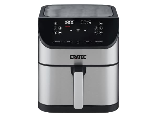 ERATEC AF-66 Heissluftfritteuse XXL 5,5L 1500W Air Fryer ohne Öl Heisluftfritöse mit LED Touchscreen