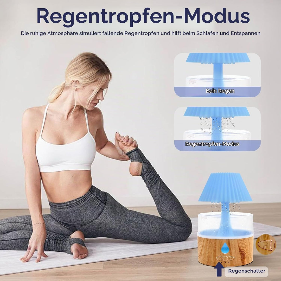 Regenwolken Luftbefeuchter, 3 in 1 Aroma Diffuser/Luftbefeuchter/7 Farben LED Nachtlicht, Raumbefeuc