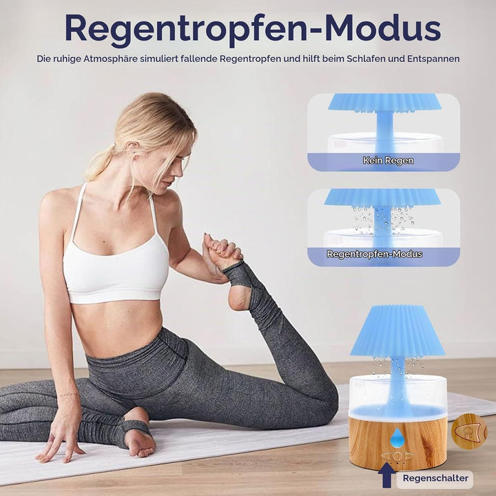 Regenwolken Luftbefeuchter, 3 in 1 Aroma Diffuser/Luftbefeuchter/7 Farben LED Nachtlicht, Raumbefeuc